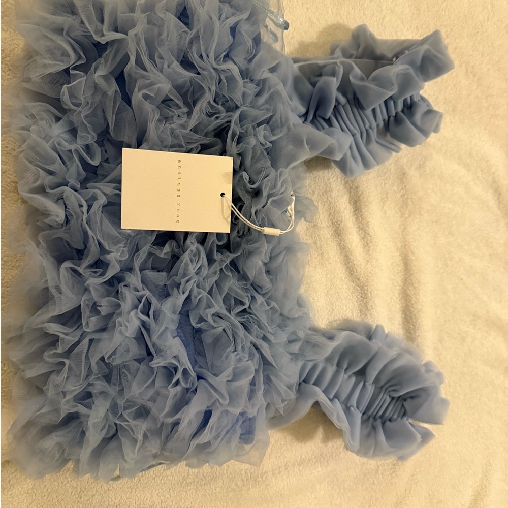 Endless Rose Ruffled Blue Tank Top - Picture 2 of 3